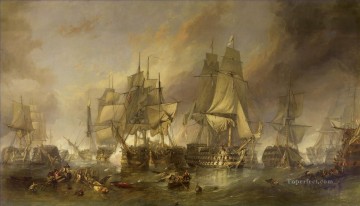 Landscapes Painting - The Battle of Trafalgar by William Clarkson Stanfield